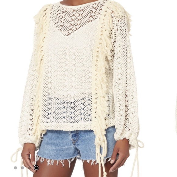 NWOT RARE See by Chloe Crochet Pullover Sweater in Cream/White Size 34 - Picture 6 of 17